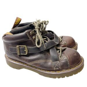 Dr. Martens 9946 Men's UK 9 US 10 Brown Leather Crisscross Strap Boots Y2K